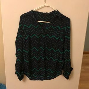 The Limited Black & Green Dress Shirt